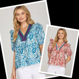 Isla Coastal Crochet V-Neck Top