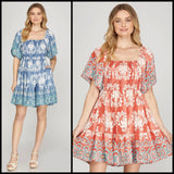Skylar Tapestry Flutter Dress