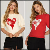 Valentina Sweetheart Puff Sleeve Sweater