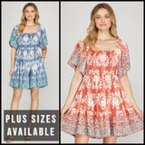 Skylar Tapestry Flutter Dress