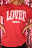 LOVED John 3:16 Graphic Tee - Heather Red