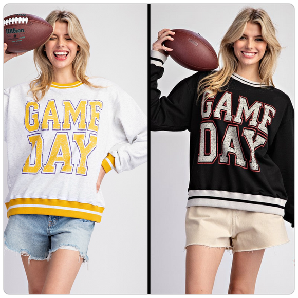 Striped GAMEDAY Pullover Sweatshirt