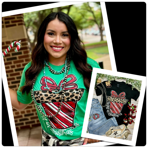 Callie Ann Candy Cane Gift of Christmas Graphic Tee