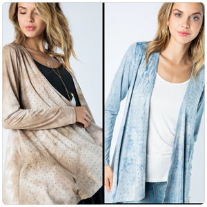 Tie Dye Stone Embellished Cardigan