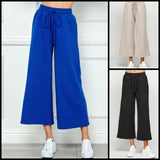 Cropped Wide Leg Be Seen Texture Pants