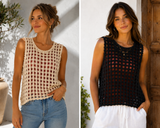 Breezy Open- Knit Weave Tank