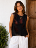 Breezy Open- Knit Weave Tank