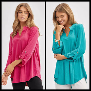 Lizzy 3/4 Sleeve Signature Solid Top