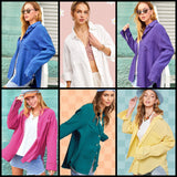 Soft Washed Crinkled Gauze Button Down Shirt