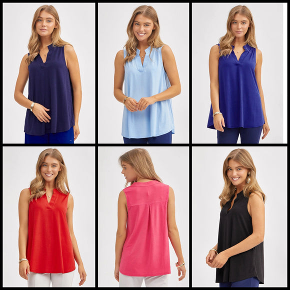 Lizzy Sleeveless Signature A-Line Solid Top