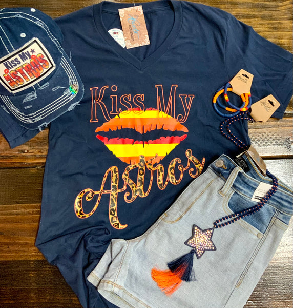 Kiss My Astros Graphic Tee Navy
