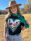 Lauren's Western Heart Tee - Black