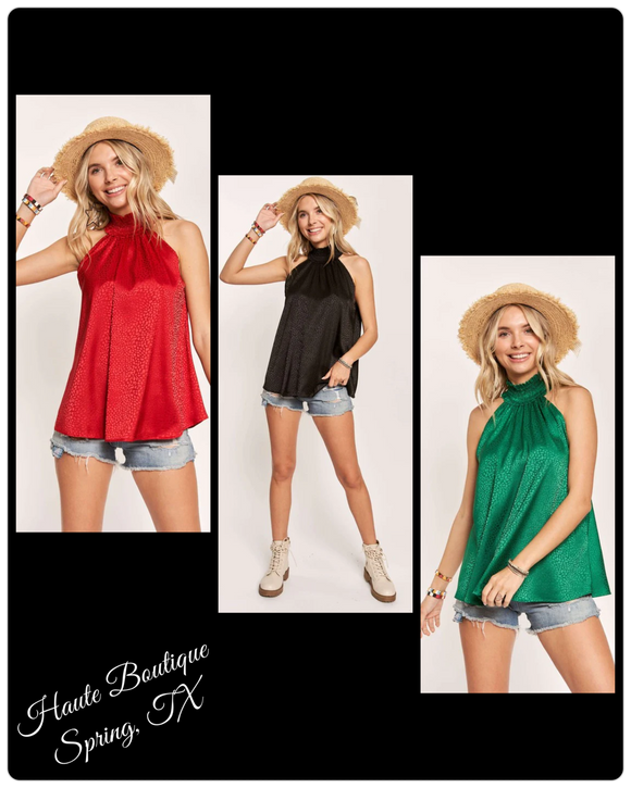 Smocked Halter Neck Blouse