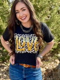 Leopard Love in Gold Puff Tee