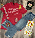 Chips & Salsa Graphic Tee - Vintage Red