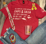 Chips & Salsa Graphic Tee - Vintage Red