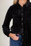 Textured Velvet Stripe Button Down Shirt