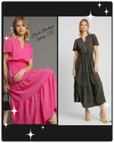 Mineral Washed Tiered Maxi Dress