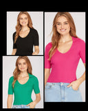 Mid Sleeve Collared Cropped Sweater Top