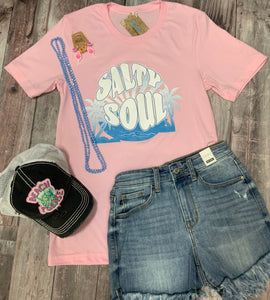 Salty Soul Graphic Tee - Baby Pink