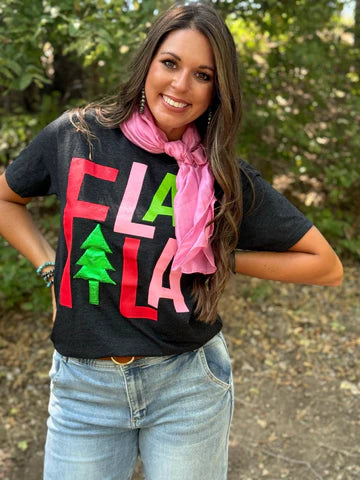 Fa La La Graphic Tee - Charcoal