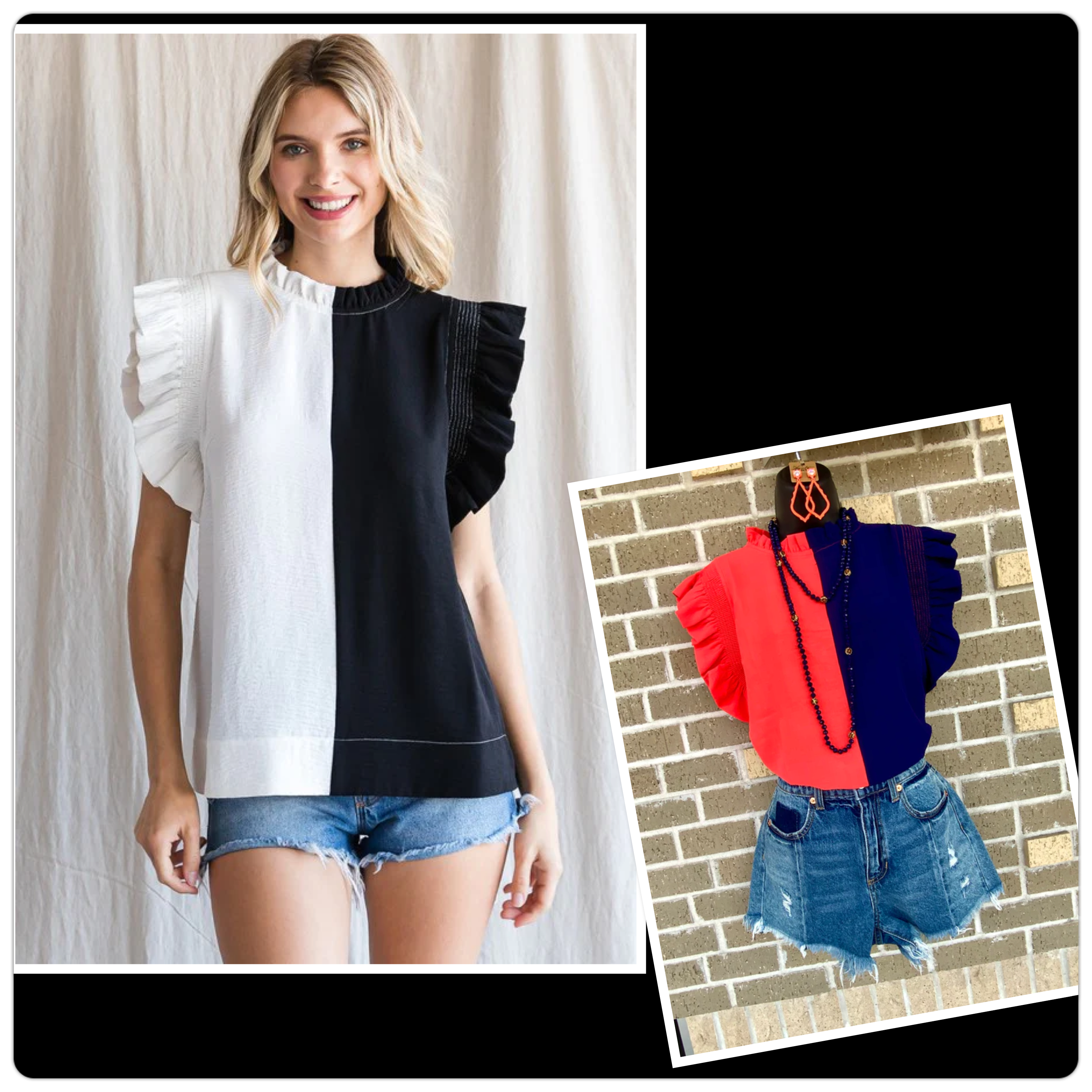 oversized ruffle top