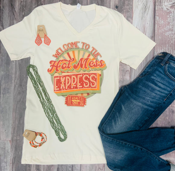 Hot Mess Express, Admit One Graphic Tee - Nautral
