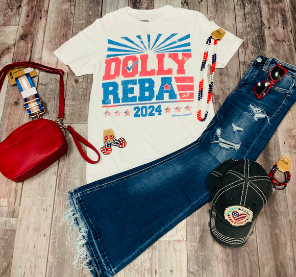 Dolly and Reba 2024 Graphic Tee - White