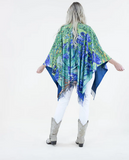 Camille Garden Muse Fringe Ruana – Blue Iris