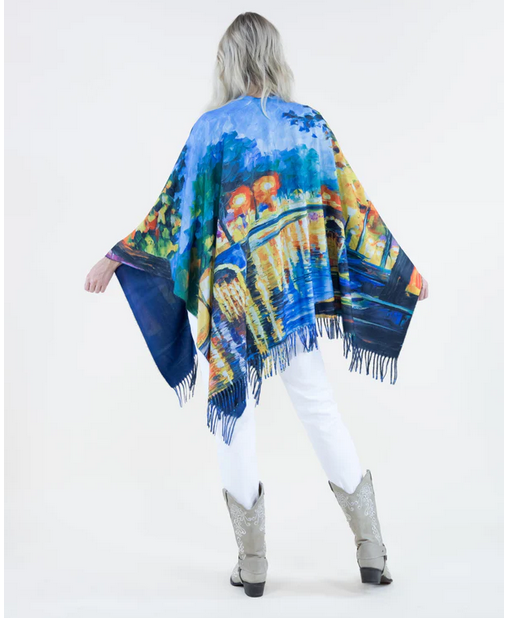 Isabella Vivid Dreams Ruana- Navy