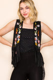 Marigold Mesa Embroidered Fringe Vest