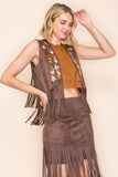 Marigold Mesa Embroidered Fringe Vest