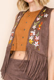Marigold Mesa Embroidered Fringe Vest