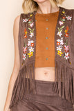 Marigold Mesa Embroidered Fringe Vest