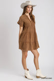 Mineral Wash Baby Doll Tiered Tunic Dress