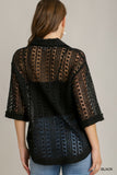 Starburst Crochet Lace Top with Wide Sleeves