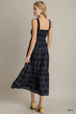 Solid Polka-Dot Smocked Maxi Dress