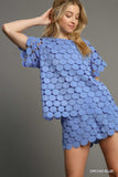 Cut-Out Polka Dot Short Sleeve Top