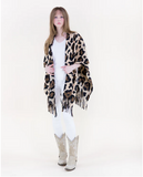 Sabrina Wild Grace Fringe Wrap- Leopard Luxe