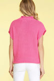 Drop Shoulder Mock Neck Sleeveless Sweater Top