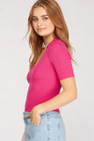 Mid Sleeve Collared Cropped Sweater Top