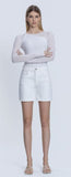 Loretta High Rise Midi A Line Shorts- Optic White