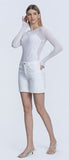 Loretta High Rise Midi A Line Shorts- Optic White