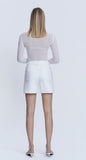 Loretta High Rise Midi A Line Shorts- Optic White
