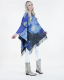 The Starry Night Ruana Wrap- Black