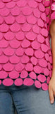 Cut-Out Polka Dot Short Sleeve Top