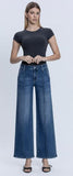 Wanderlust High Rise Pintuck Wide Leg Jeans - Dark Wash