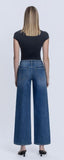 Wanderlust High Rise Pintuck Wide Leg Jeans - Dark Wash