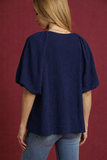 Isla Midnight Muse Puff Sleeve Top – Navy