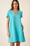 Short Sleeve Pocketed Shift Dress